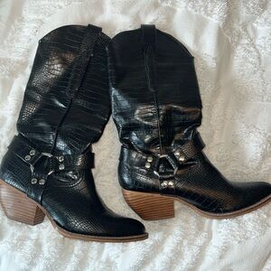 LULUS mid calf COWBOY BOOTS- size 9